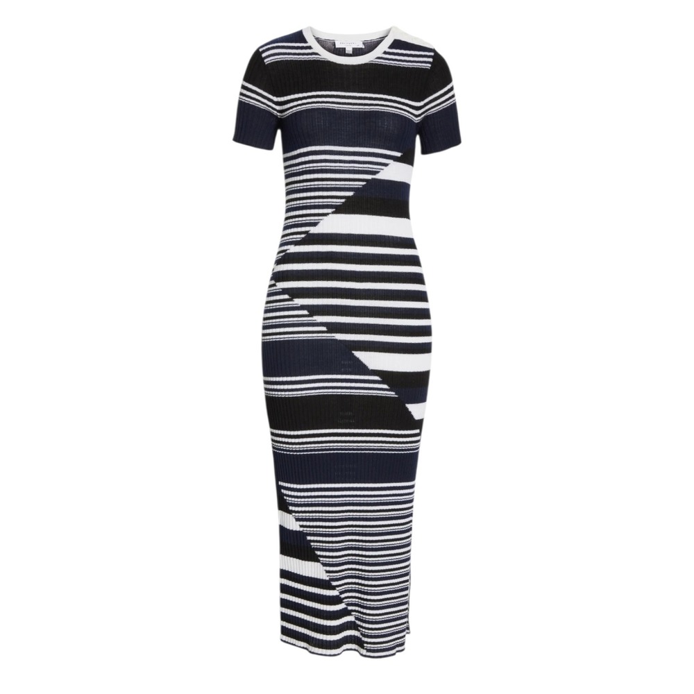 Equipment Femme Dewey Sweater Midi Dress Blue Stripe Womens Small Wool - Picture 11 of 12